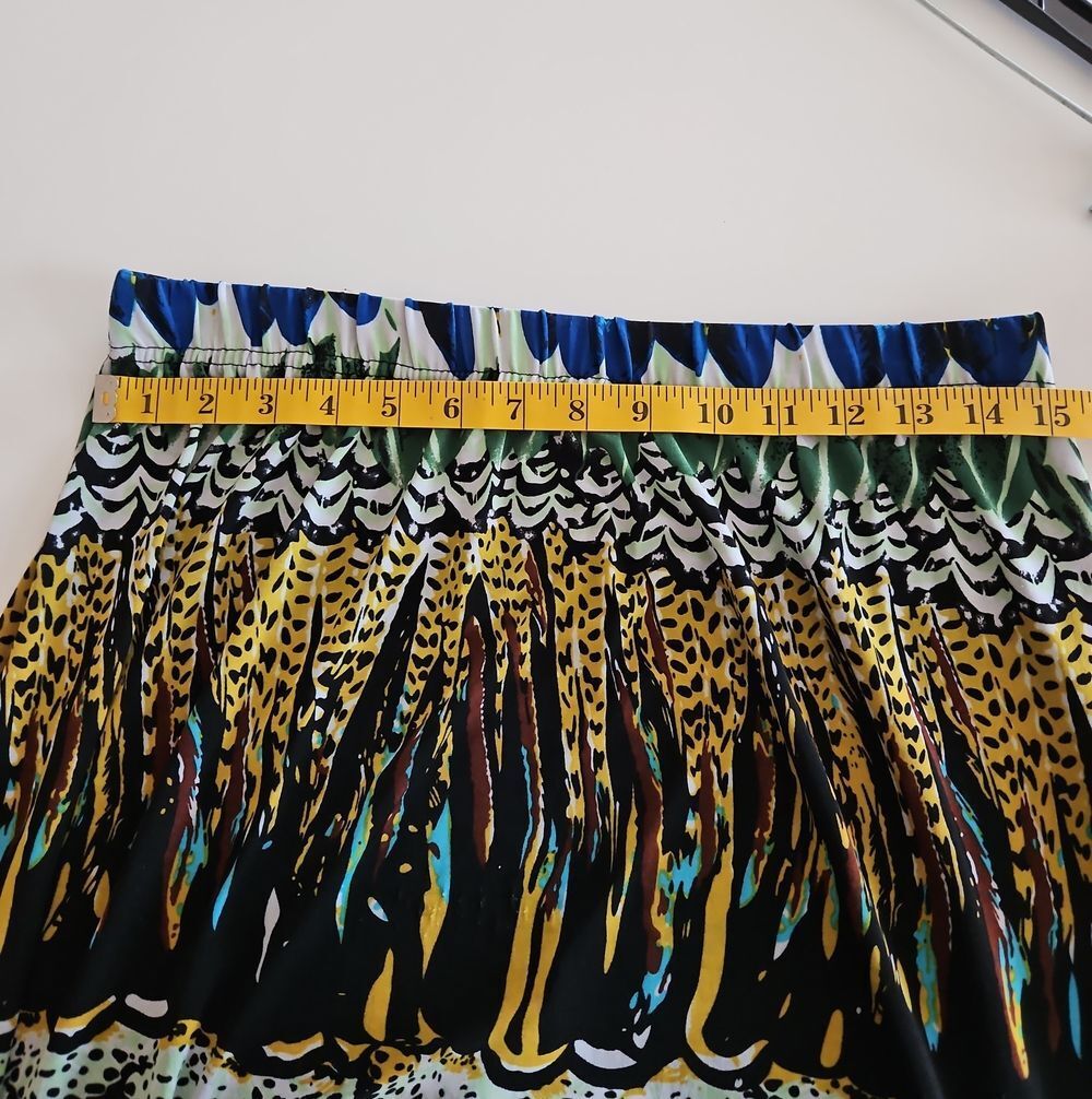 Magic Printed Maxi Skirt in Black, Blue & Green - Picture 8 of 8